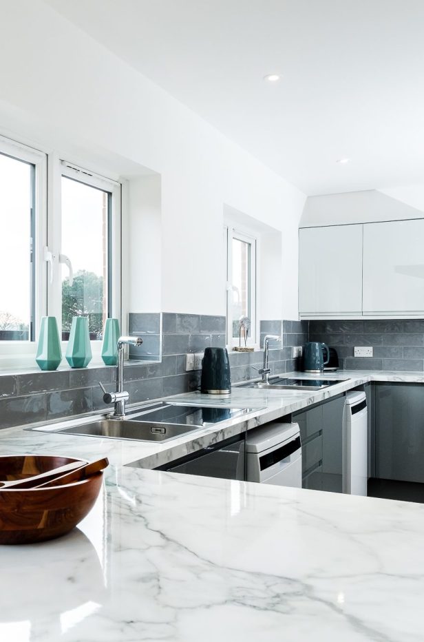 A close up internal view of the kitchen from the breakfast bar at Church Street.