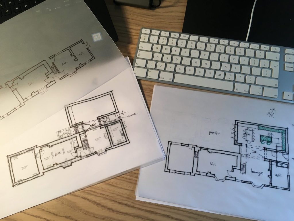 Hand sketches of a project.